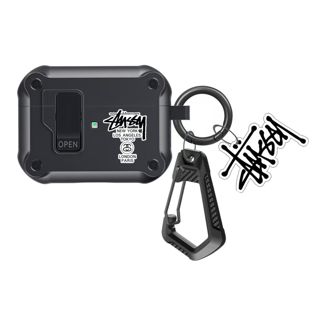 Streetwear Inspired Rugged AirPods Case with Carabiner Clip