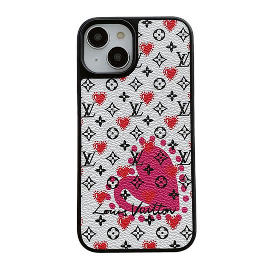 Lou Balloon & Heart Leather iPhone Case