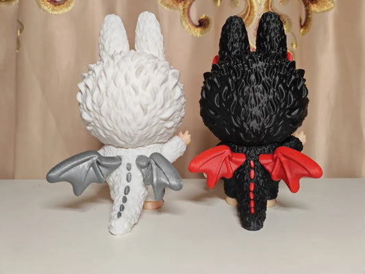 Labubu Archangel (Demon) Plush with Rotating Eyes – Poseable Soft Toy