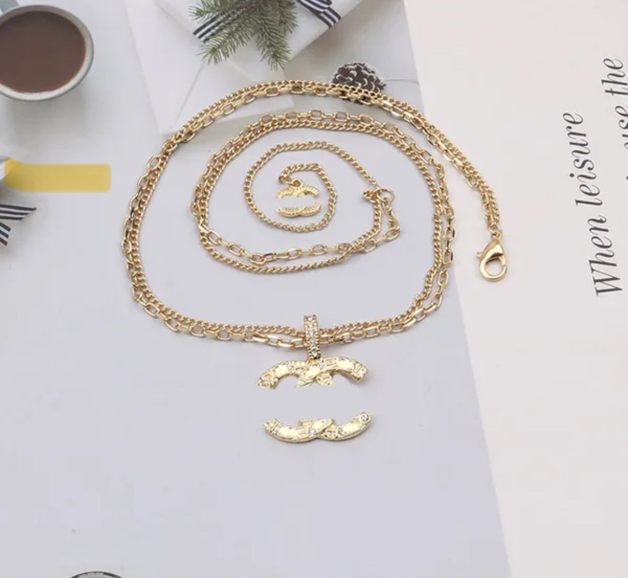 Designer Letter CC Necklace