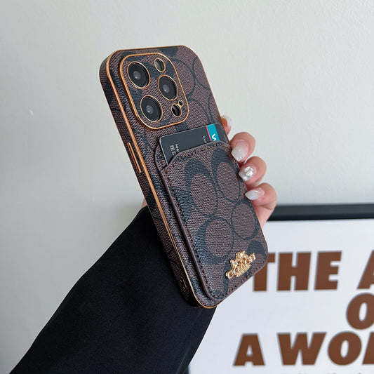 Coach iPhone Case With Card Holder Brown -KB241651