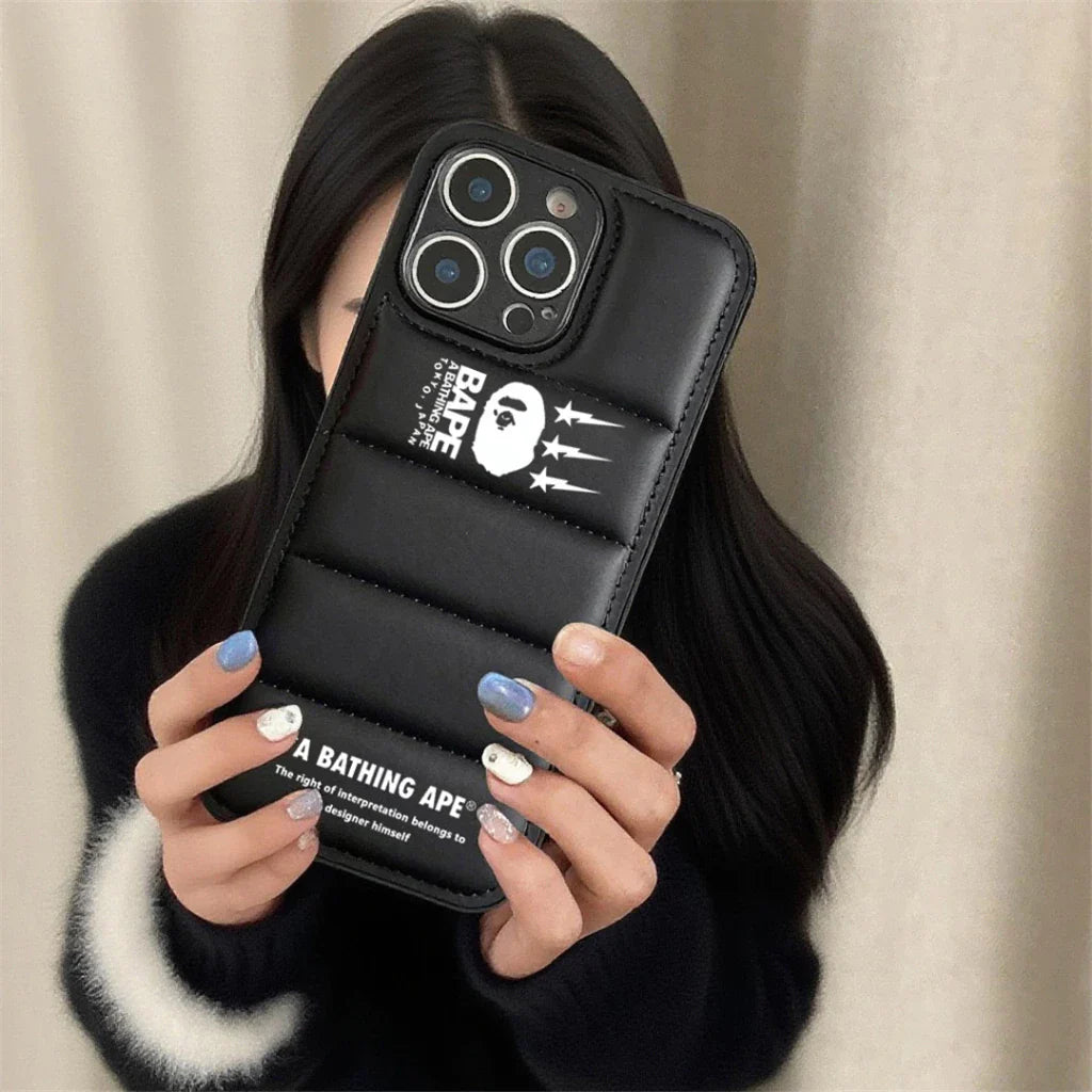 Ape Design Black Down Filled Puffer iPhone case