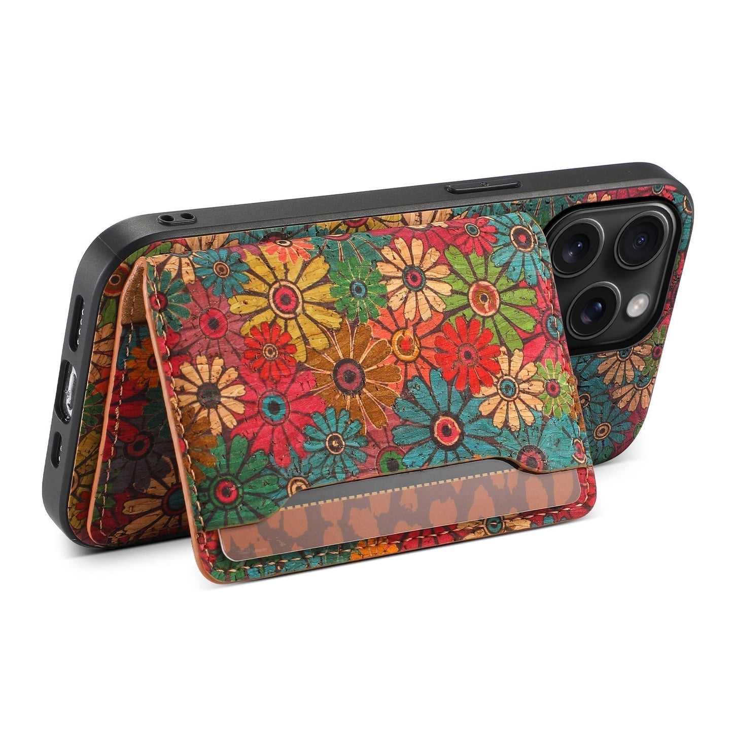 Vintage  Floral seasons Leather Wallet Case  – Boho Chic Protection for iPhone Case
