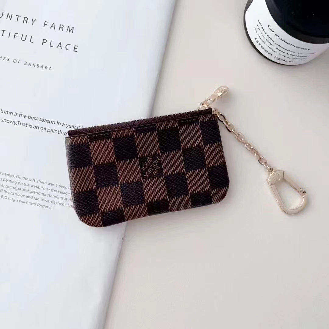 Luxury Lou-Inspired Monogram Coin Pouch Collection with Chain Clip