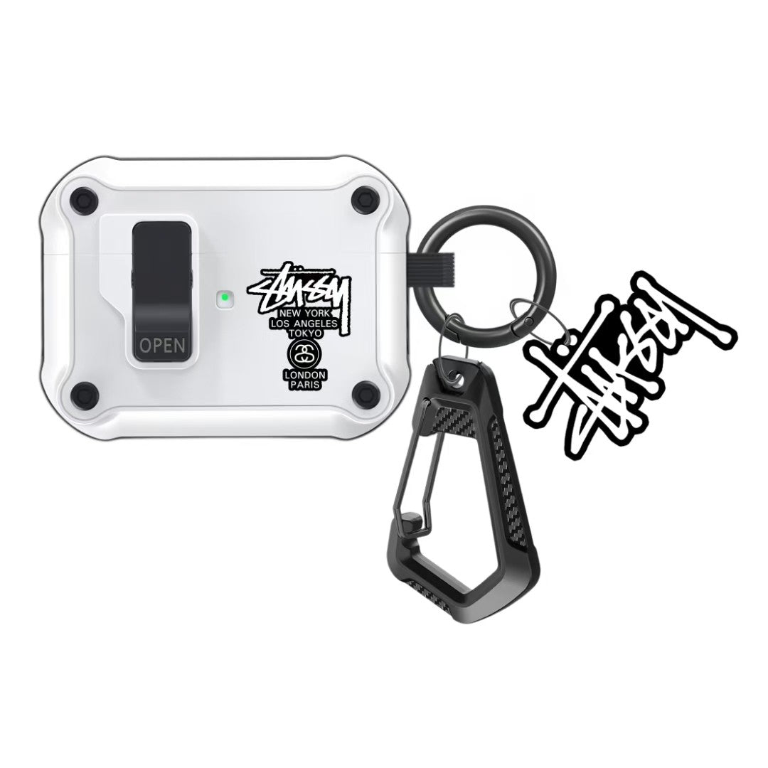 Streetwear Inspired Rugged AirPods Case with Carabiner Clip