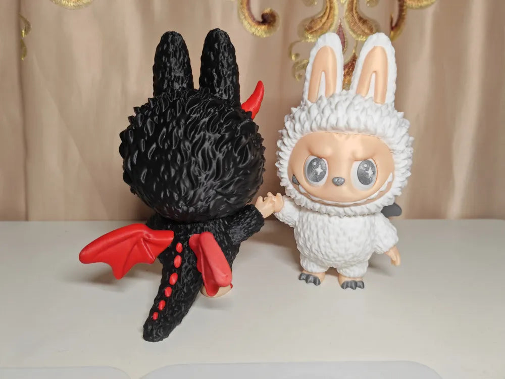 Labubu Archangel (Demon) Plush with Rotating Eyes – Poseable Soft Toy
