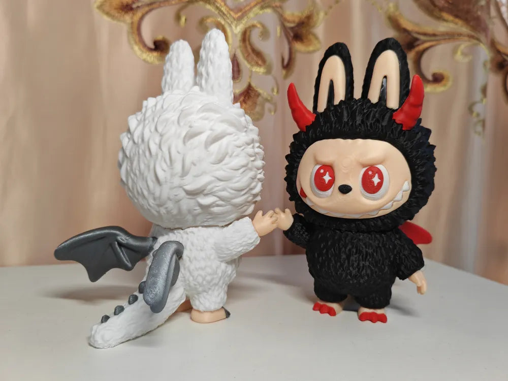 Labubu Archangel (Demon) Plush with Rotating Eyes – Poseable Soft Toy
