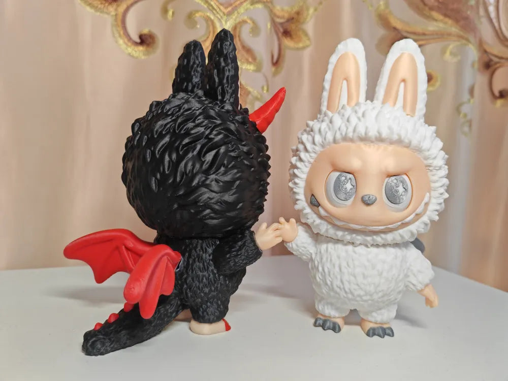 Labubu Archangel (Demon) Plush with Rotating Eyes – Poseable Soft Toy