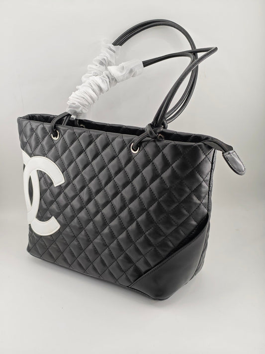 Premium Quilted Leather-Style Tote Bag with Dual Handles