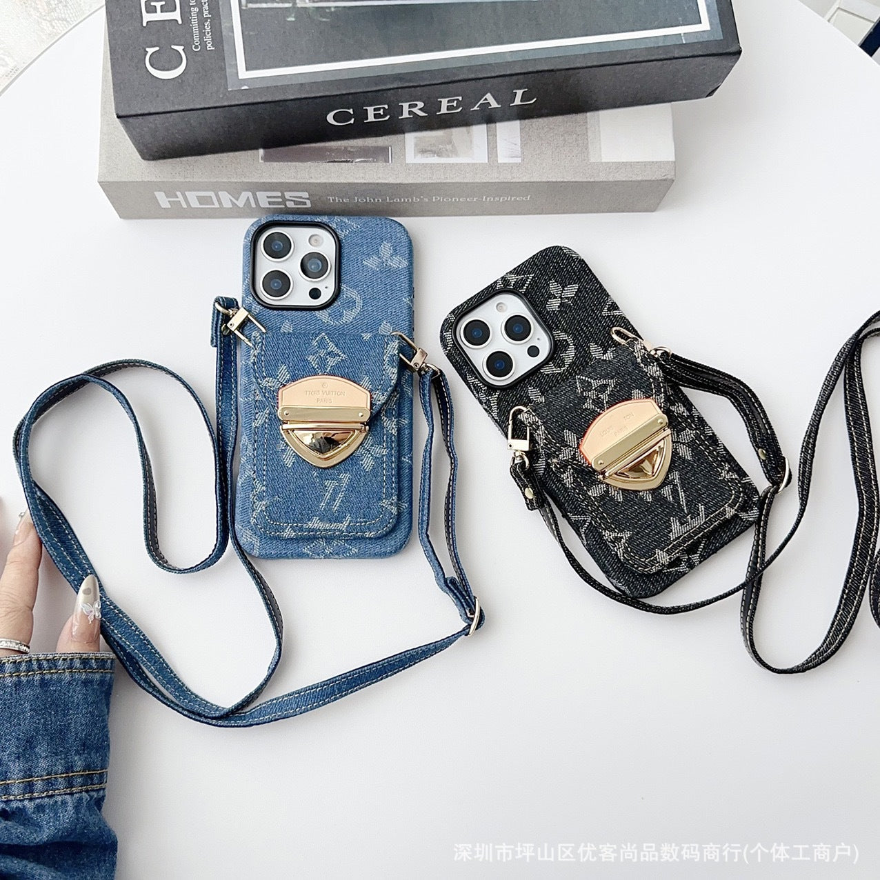Luxury - Style Crossbody Magnetic Card - Holder iPhone Case