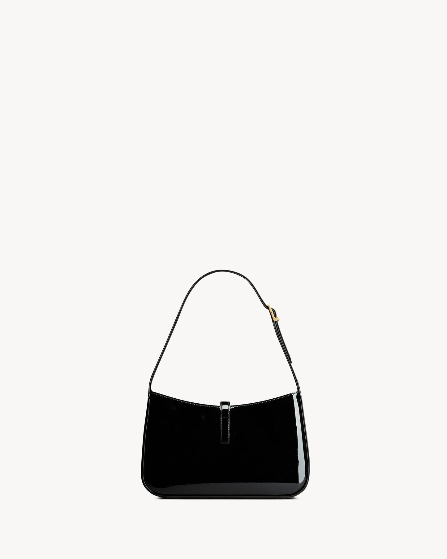 Saint Laurent Le 5 à 7 Patent Leather Hobo – Burgundy Elegance