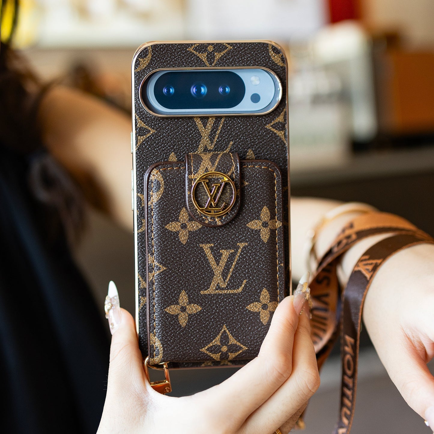 Luxury card holder - style lanyard Google Pixel phone case