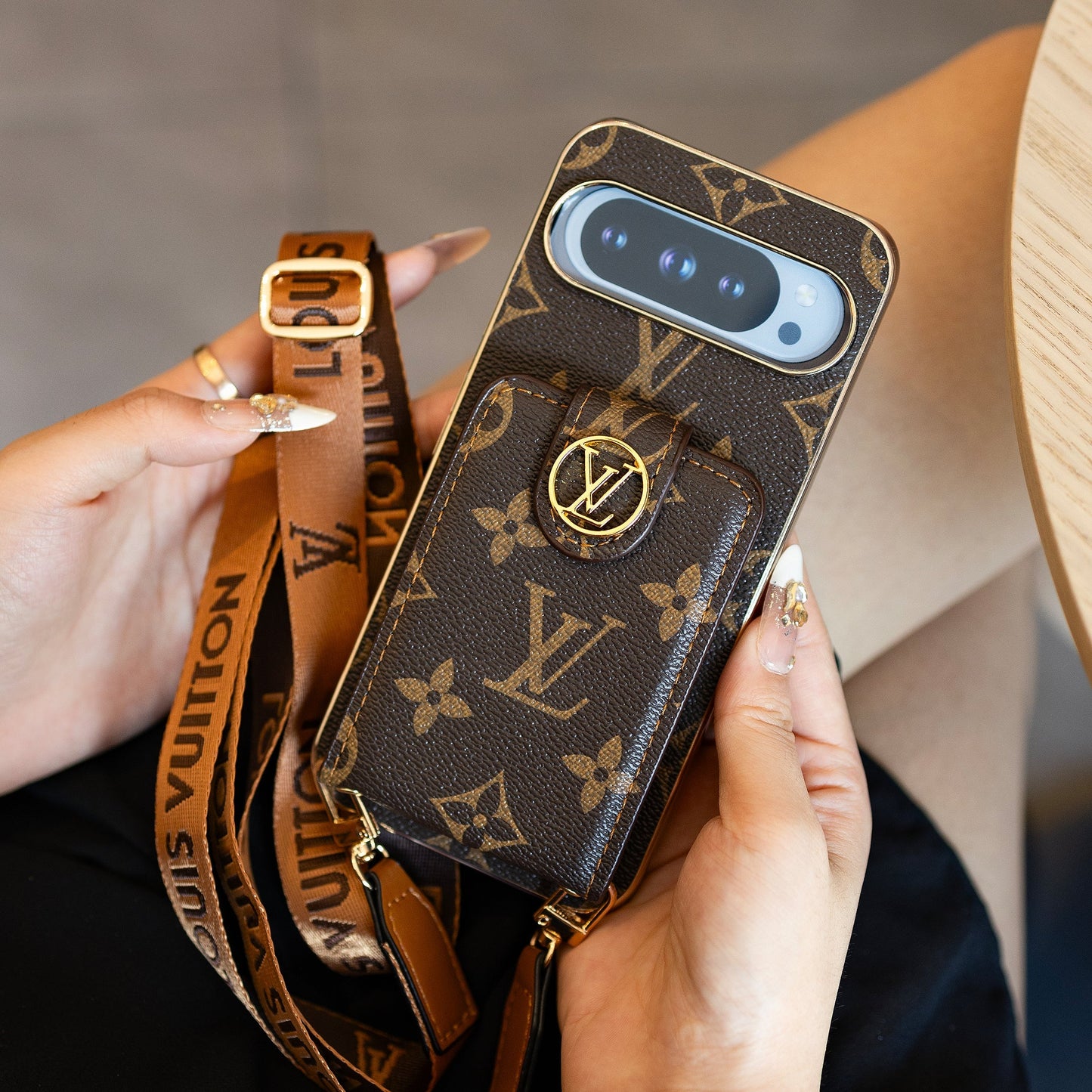 Luxury card holder - style lanyard Google Pixel phone case