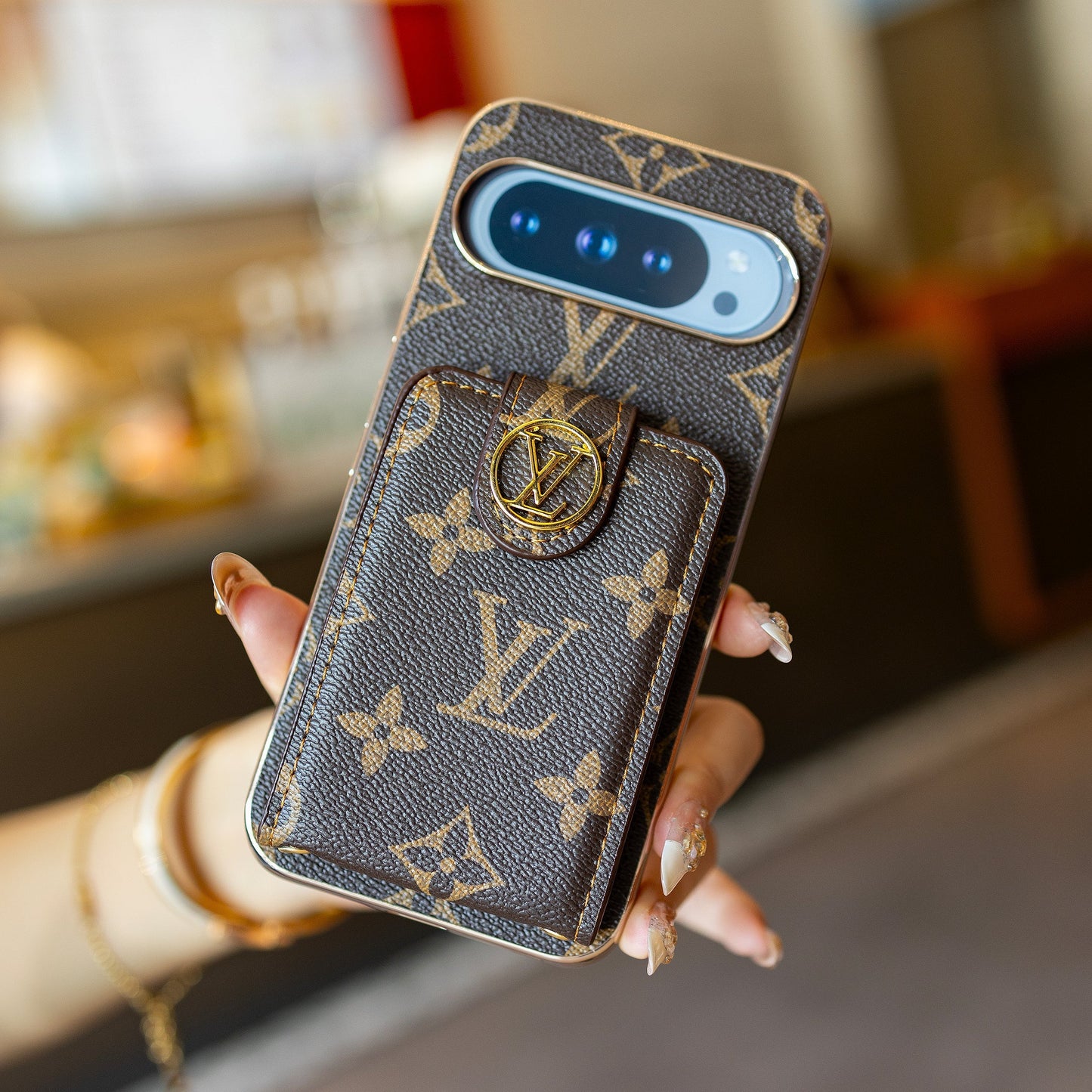 Luxury card holder - style lanyard Google Pixel phone case