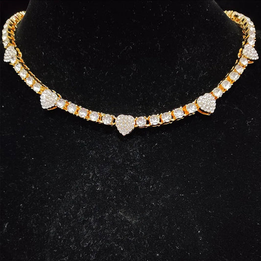 Rhinestone Heart Chain
