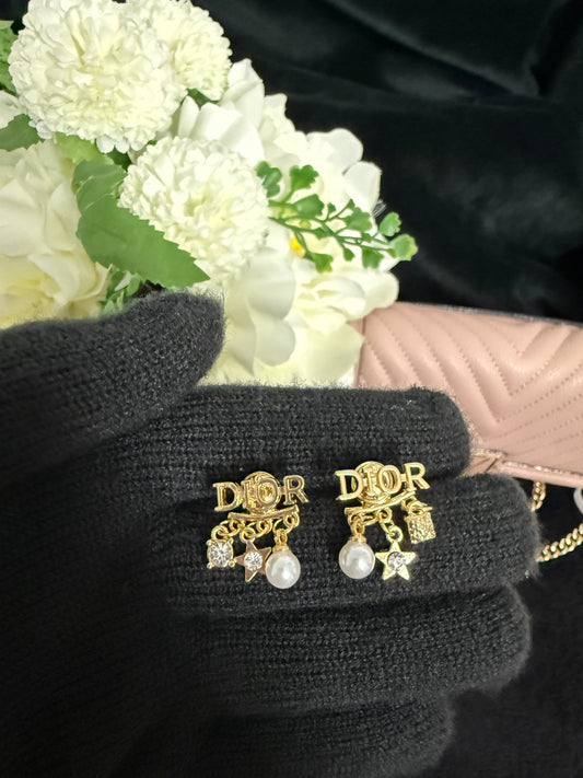 D!0r pearl diamond earring