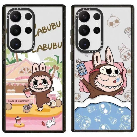 Cute Cartoon Labubu | Outing Sleeping - Phone Case Samsung Galaxy S25 S24 S23 S22 Ultra