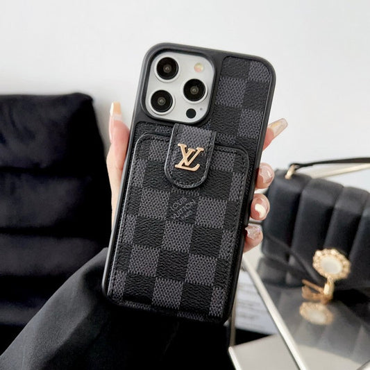 Lou Black & White Card Bag iPhone Case