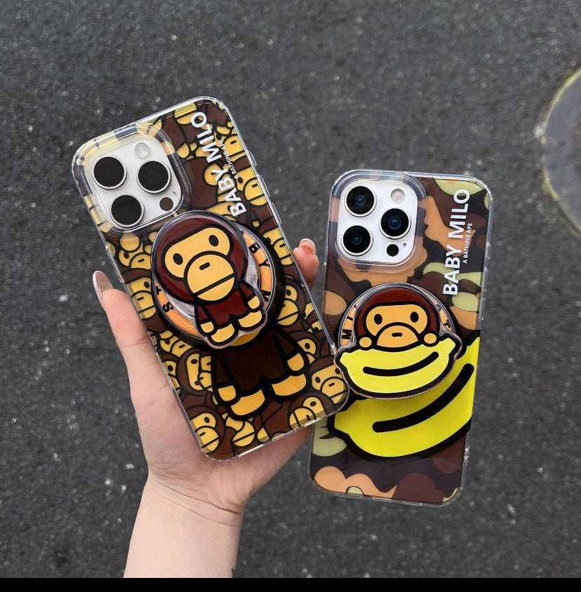 Streetwear MagSafe  Baby Monkey iPhone Case with Grip