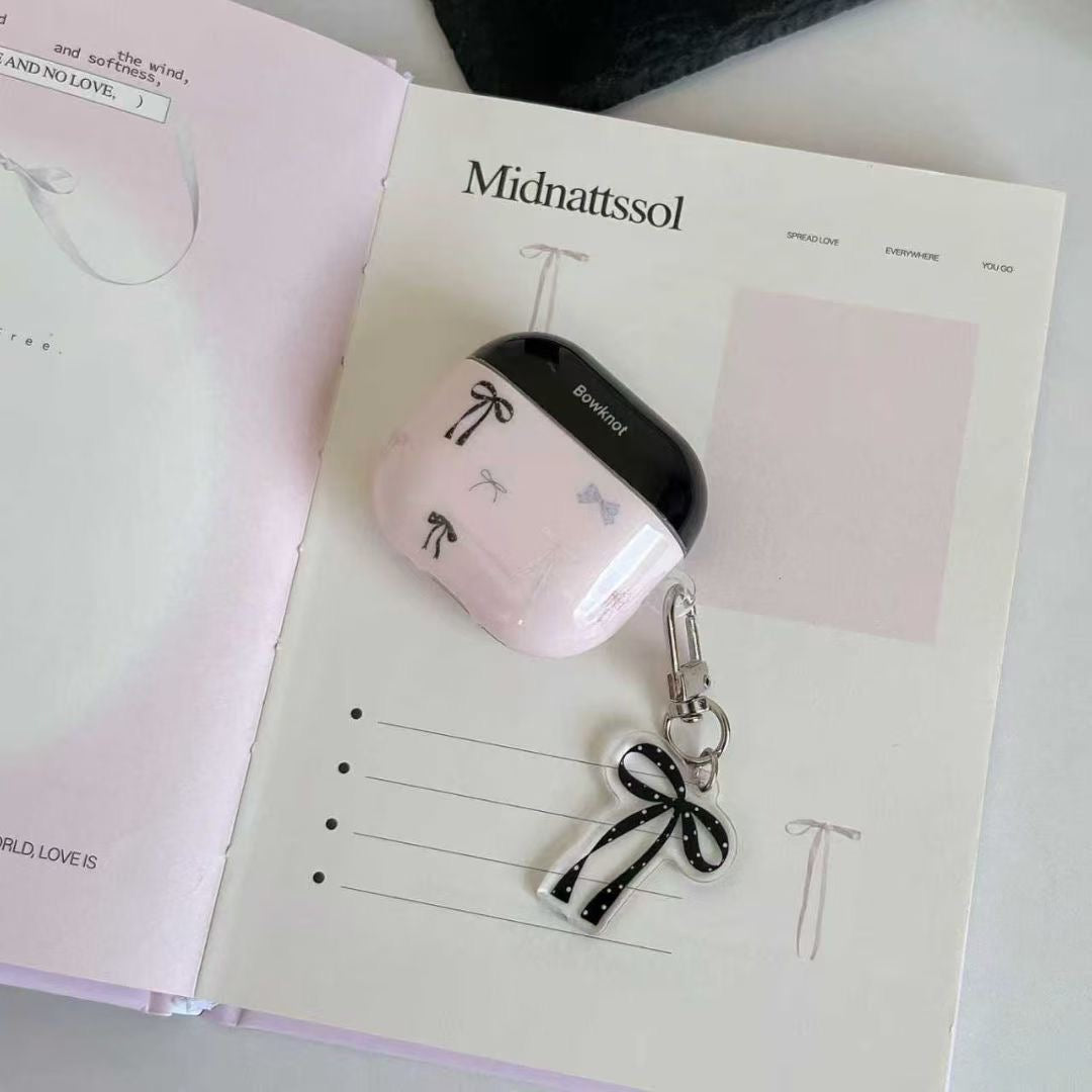 Pink Bow AirPods Case with Ribbon Charm