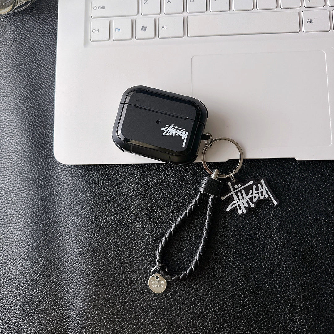 Streetwear Skater Logo  AirPod Case with Braid Strap