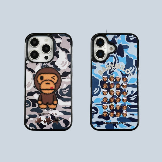 Camo Baby Monkey Mirrored iPhone Case