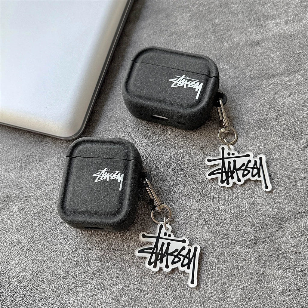Simple Logo Airpod Case with charm