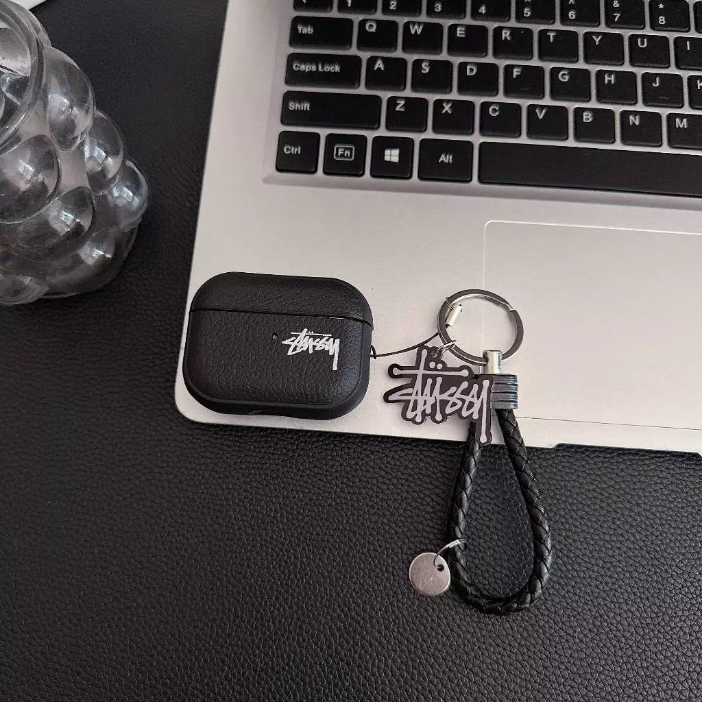 Lichee Grain  Logo  AirPod Case with Braid Strap