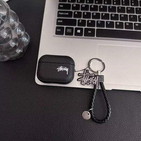 Lichee Grain  Logo  AirPod Case with Braid Strap