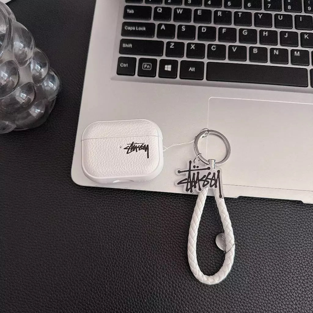 Lichee Grain  Logo  AirPod Case with Braid Strap