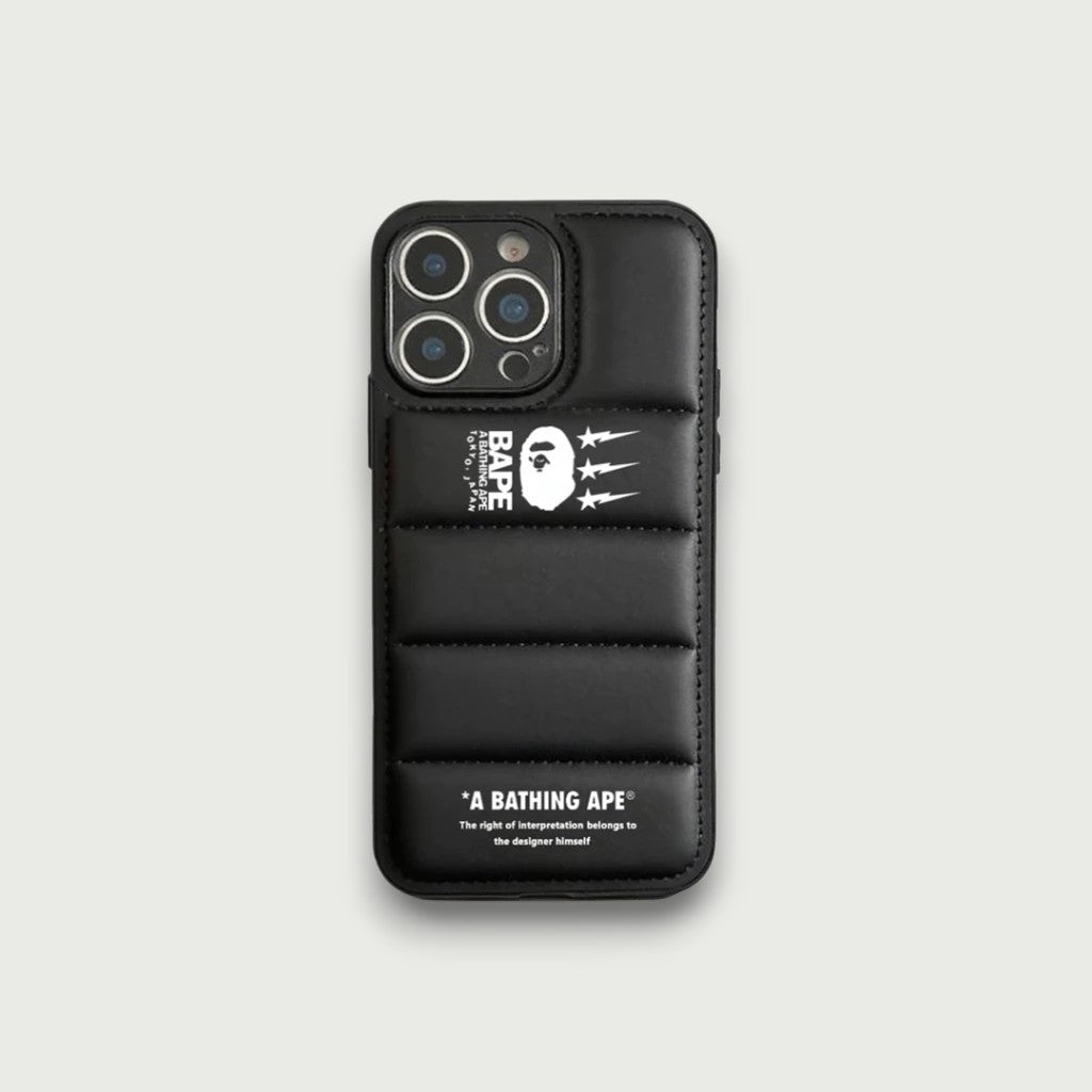Ape  Design Black Down Filled Puffer iPhone case