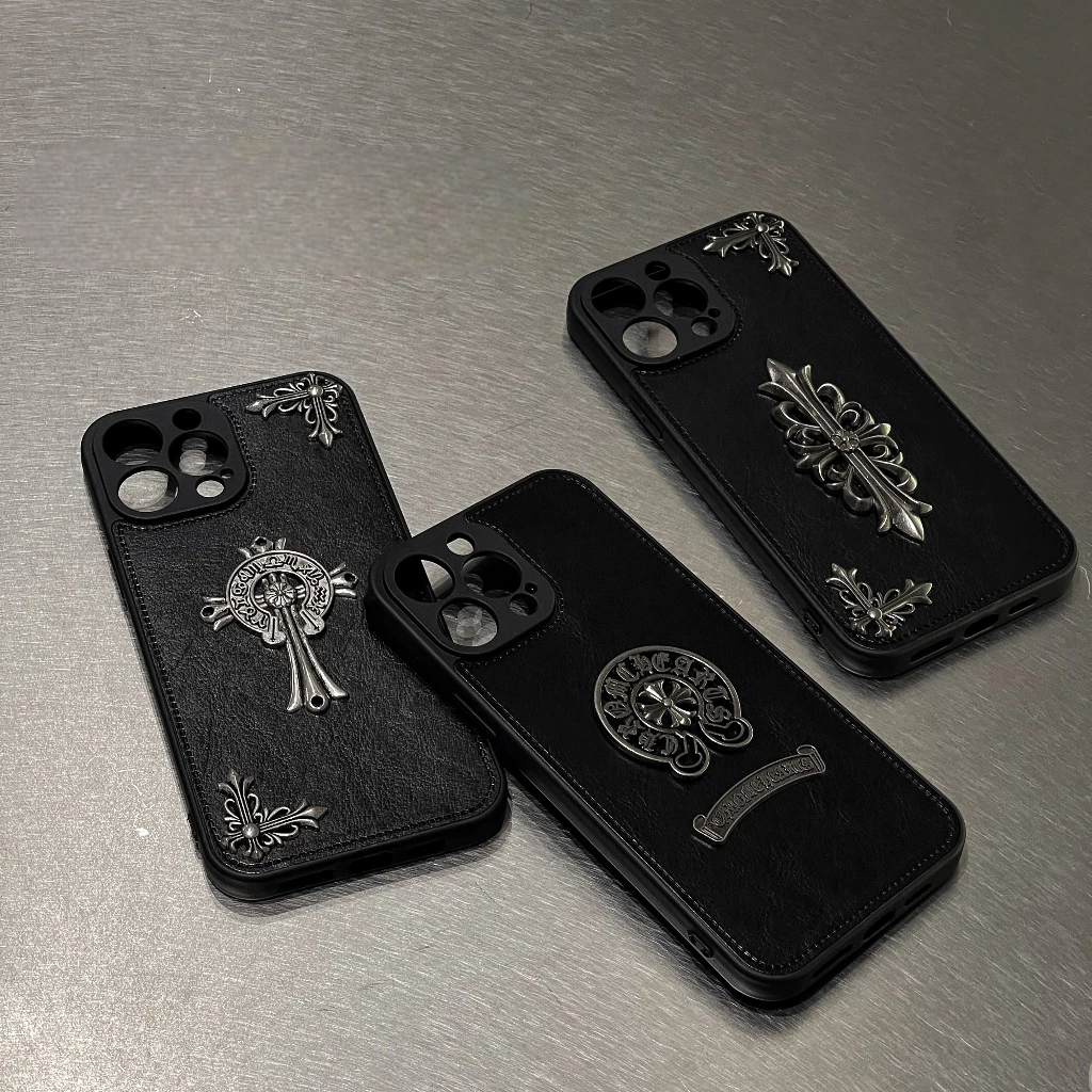 Embossed Black Leather Look Case
