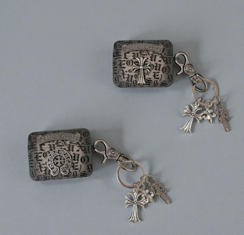 Chrome Cross Charm AirPod Case