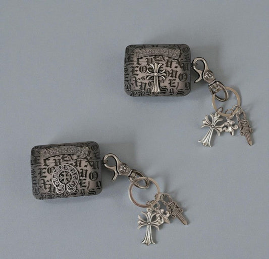 Chrome Cross Charm AirPod Case