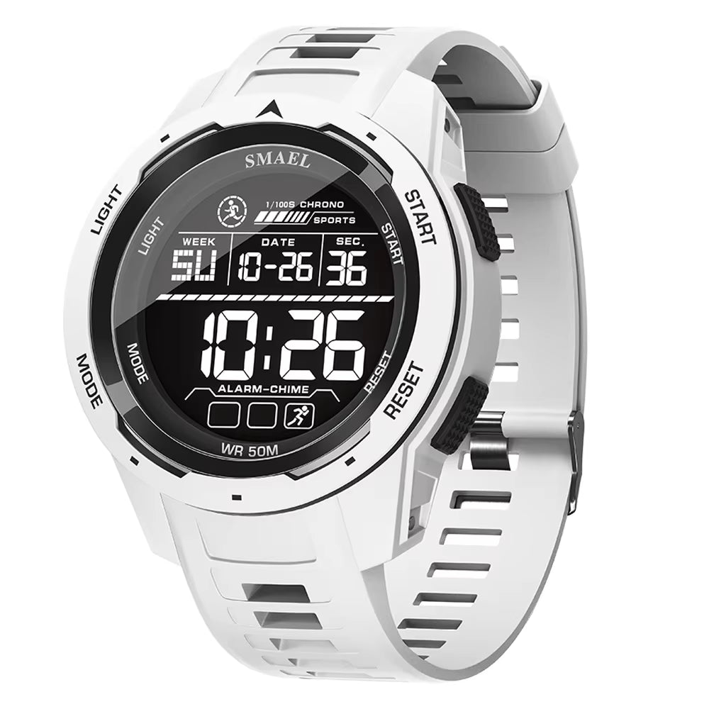 Elevate Your Style with the 8105 Digital Sports Watch - 50M Waterproof LED Stopwatch!