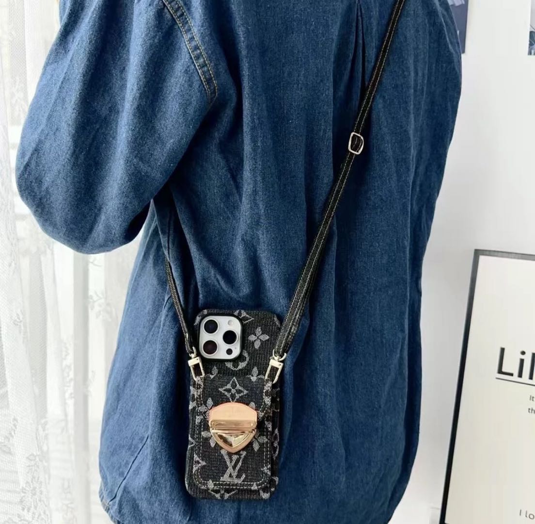 Luxury - Style Crossbody Magnetic Card - Holder iPhone Case