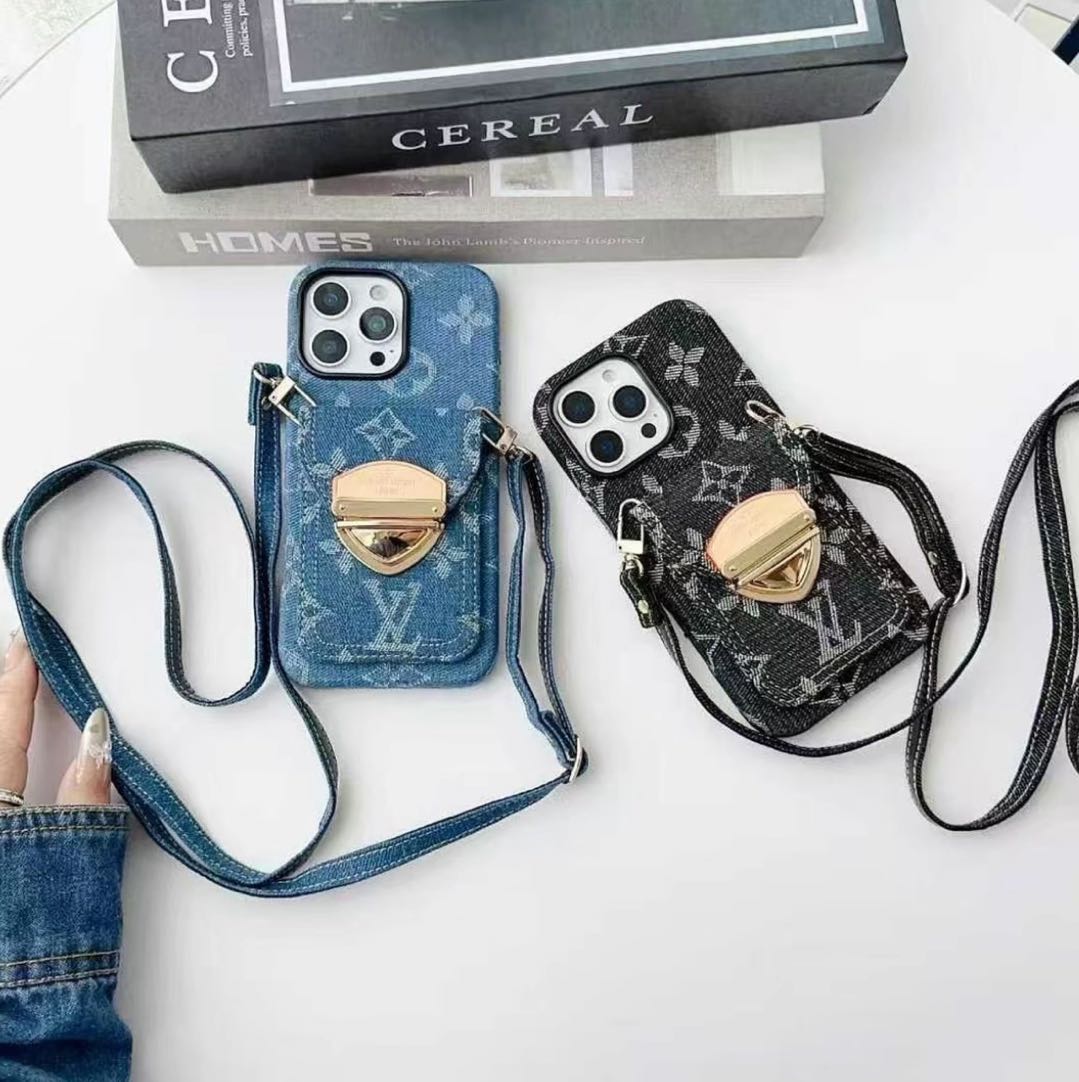 Luxury - Style Crossbody Magnetic Card - Holder iPhone Case