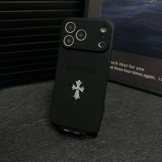 Gothic Luxury Cross Leather Flip Case