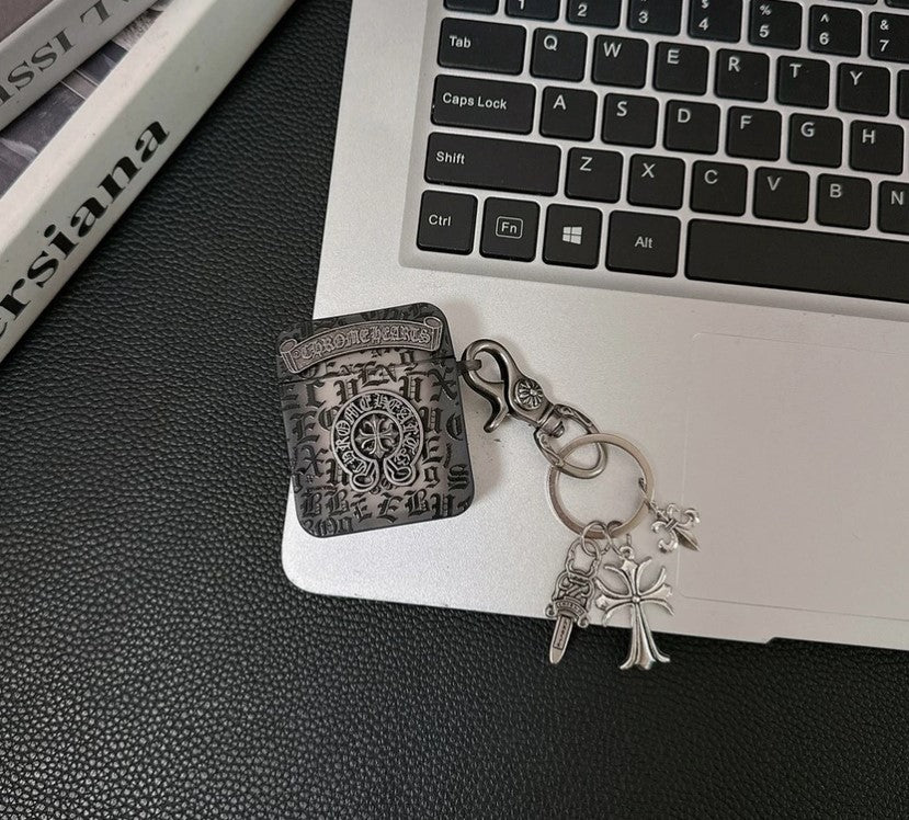 Chrome Cross Charm AirPod Case