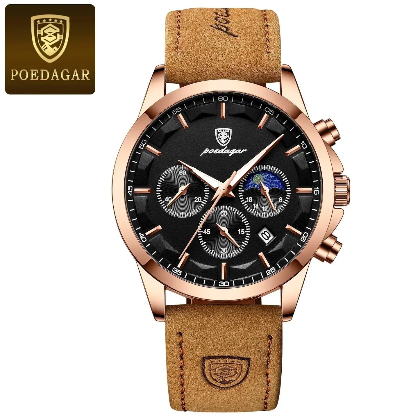 Poedagar ChronoLuxe Sport – Luxury Chronograph Quartz Watch
