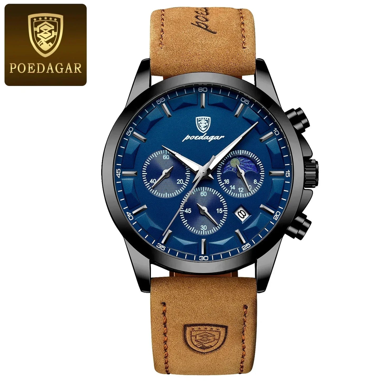Poedagar ChronoLuxe Sport – Luxury Chronograph Quartz Watch