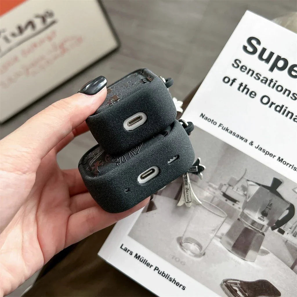 Gothic Cross Charm AirPod Case â€?Black