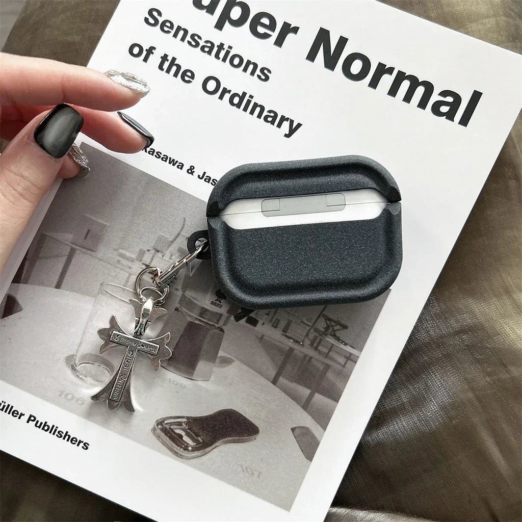 Gothic Cross Charm AirPod Case â€?Black