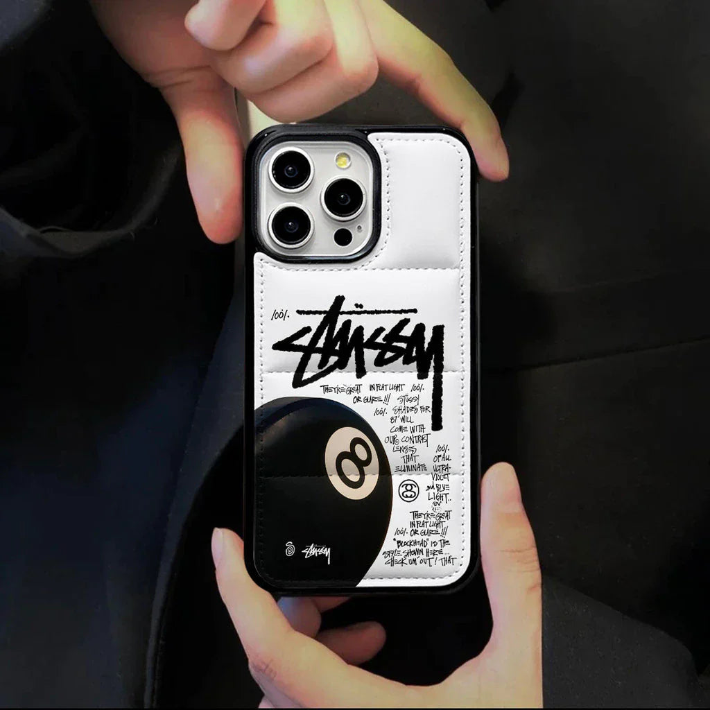 Crisp White Eightball Puffer Case