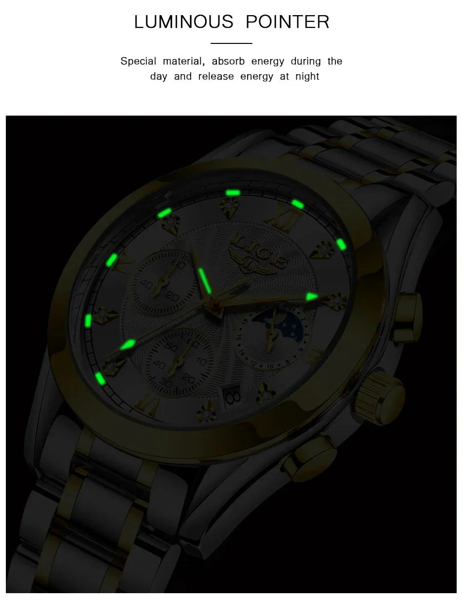 Shark & Sapphire Golden Radiance Luxury Women's Watch