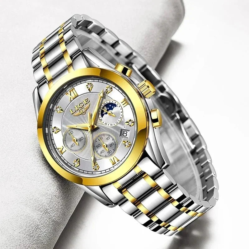 Shark & Sapphire Golden Radiance Luxury Women's Watch